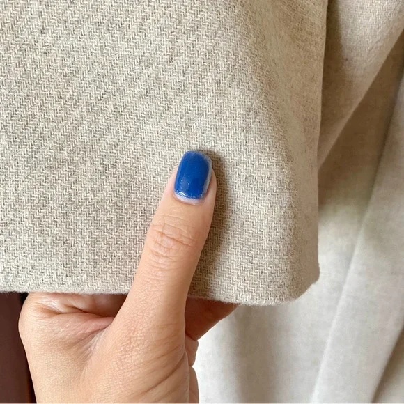 Zara wool blend belted wrap coat cream - Picture 10 of 13